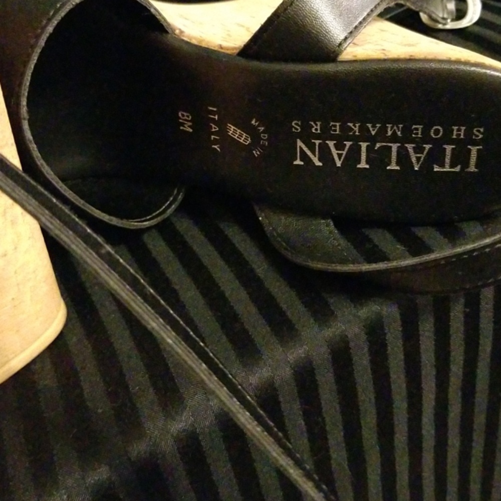 Italian Shoemaker black and tan wedge